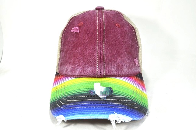 036-MONKEY WASHED 2TONE BURGUNDY/SERAPE BRIM